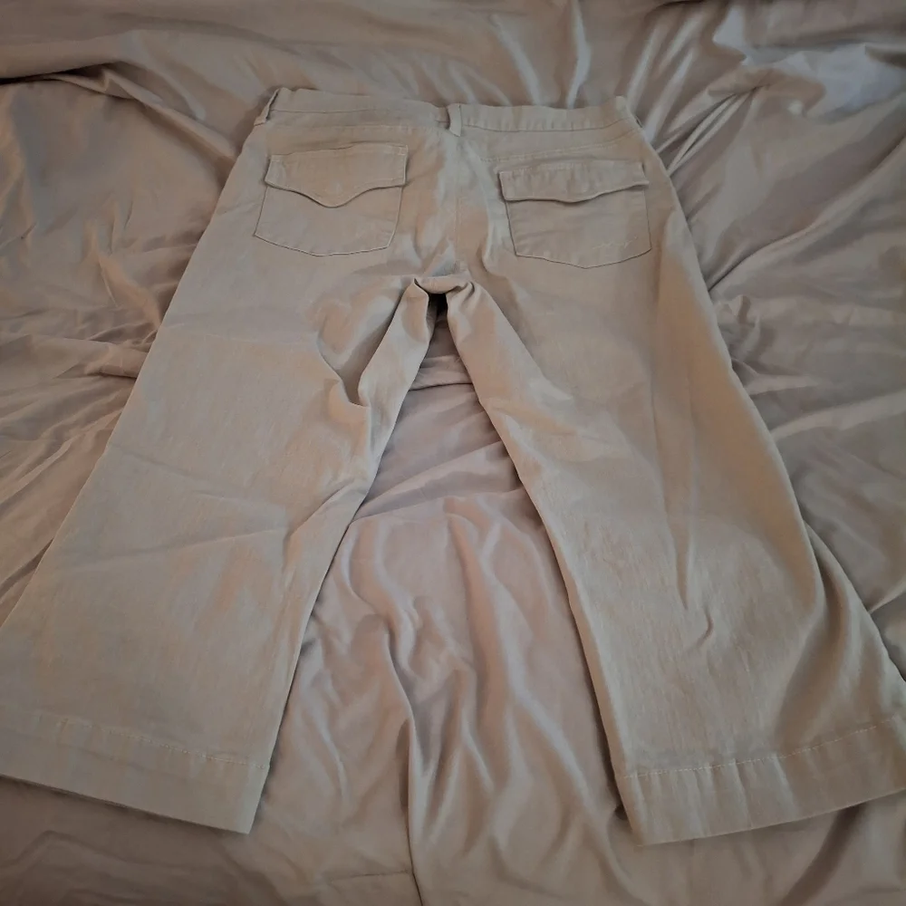 New York & Company Women's Beige Cropped Pants